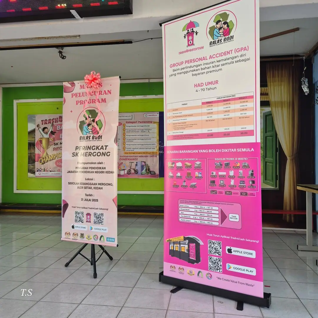 Trash Right school recycling program banners